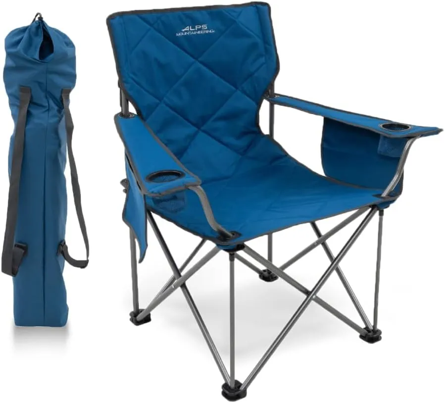 ALPS Mountaineering King Kong Camping Chairs for Adults with Mesh Cup Holders and Pockets, Built Durable and Reliable with Compact Foldable Steel Frame
