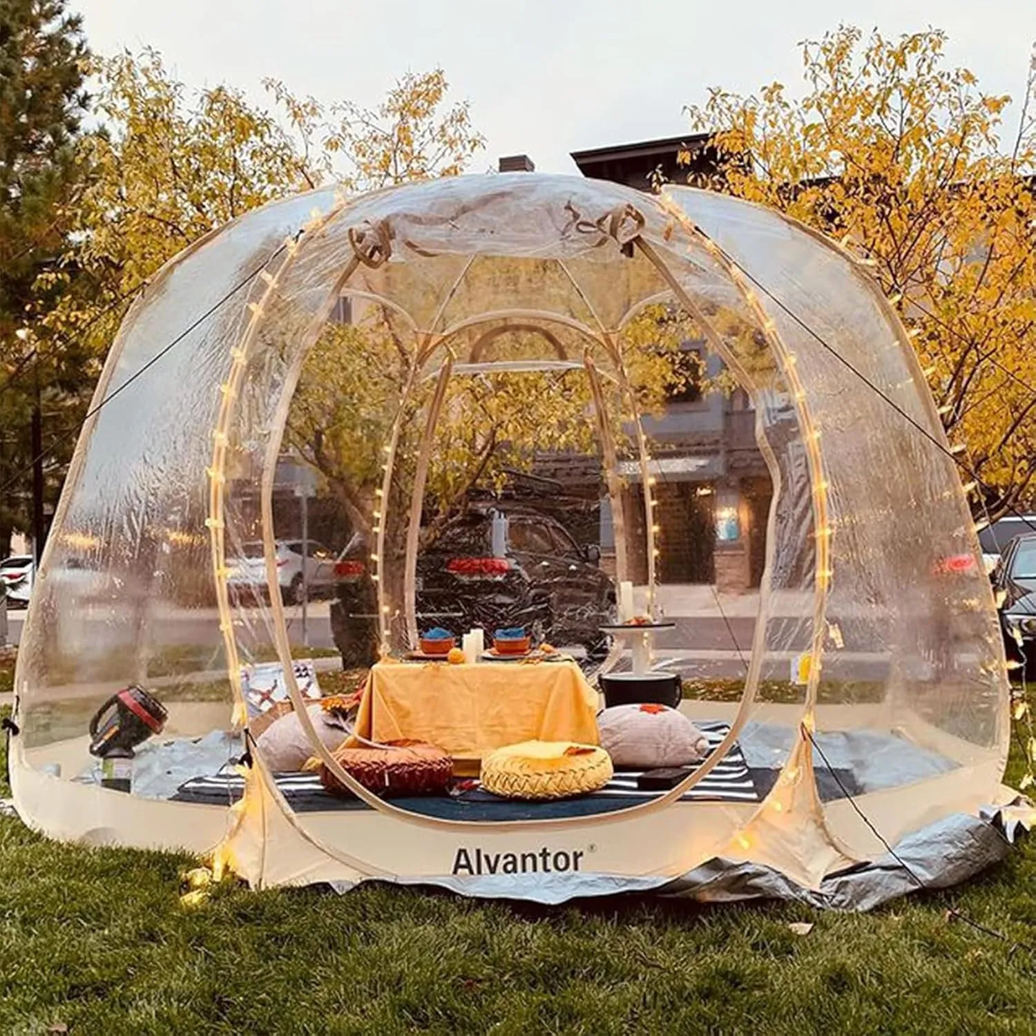 Alvantor Pop Up Bubble Tent - Large Oversize Weather Proof Pod - Cold Protection Camping Tent - Winter Tent Beige