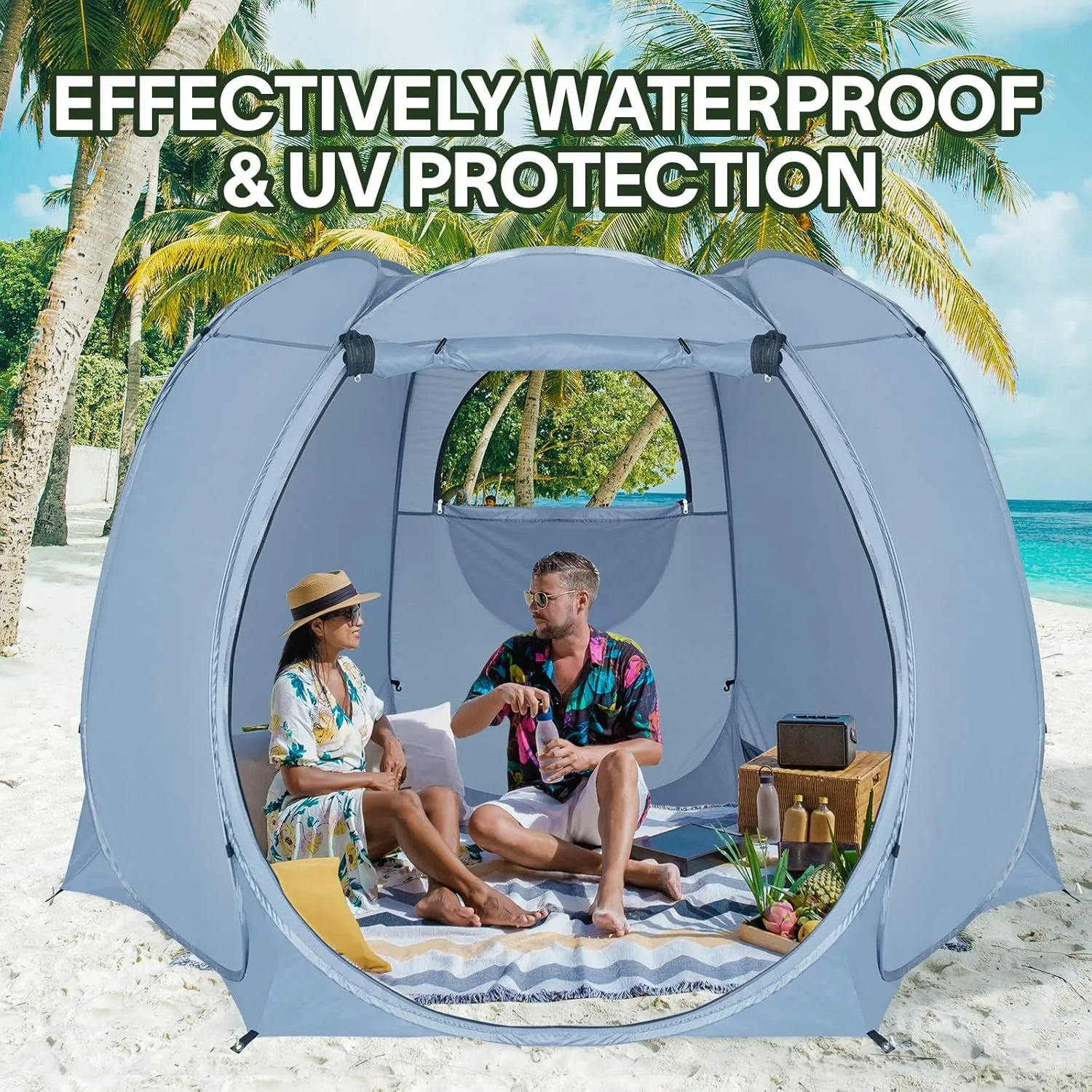 Alvantor Pop Up Screen Tent House Room Instant Outdoor Camping Canopy Sun Shelter Gazebo for Patio, Backyard & Deck, Privacy Tent(2-10 People, 8'x8' 10'x10' 12'x12')