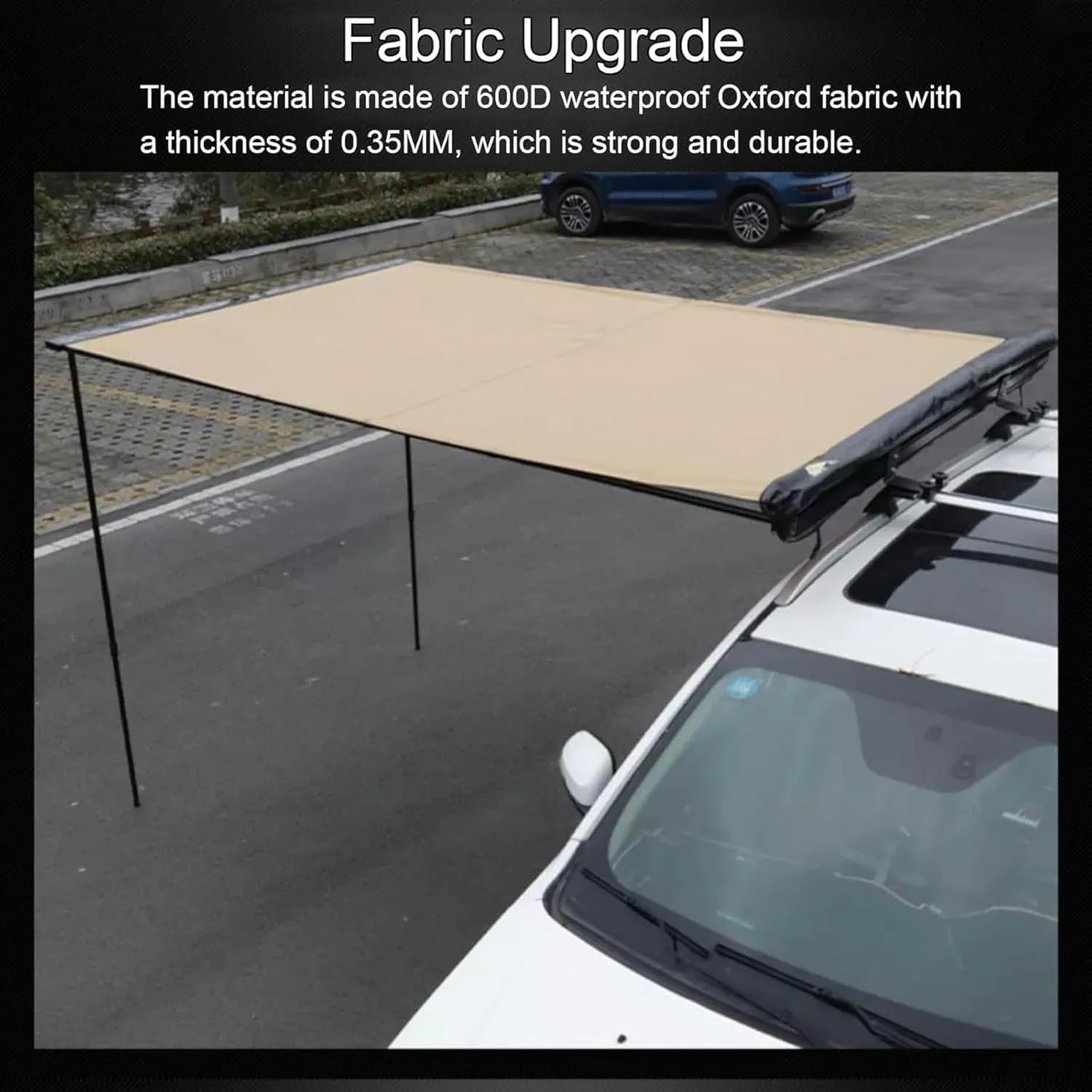 AMNOOL SUV Car Awning Truck UV 50  Removable Campaign Store On The Shadow Shelter PU3000 Mm for Open -Air Camping Travels (Size: 200 X 250cm (79in X 98in))