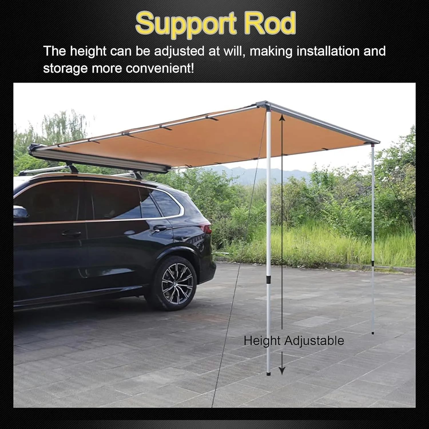 AMNOOL SUV Car Awning Truck UV 50  Removable Campaign Store On The Shadow Shelter PU3000 Mm for Open -Air Camping Travels (Size: 200 X 250cm (79in X 98in))