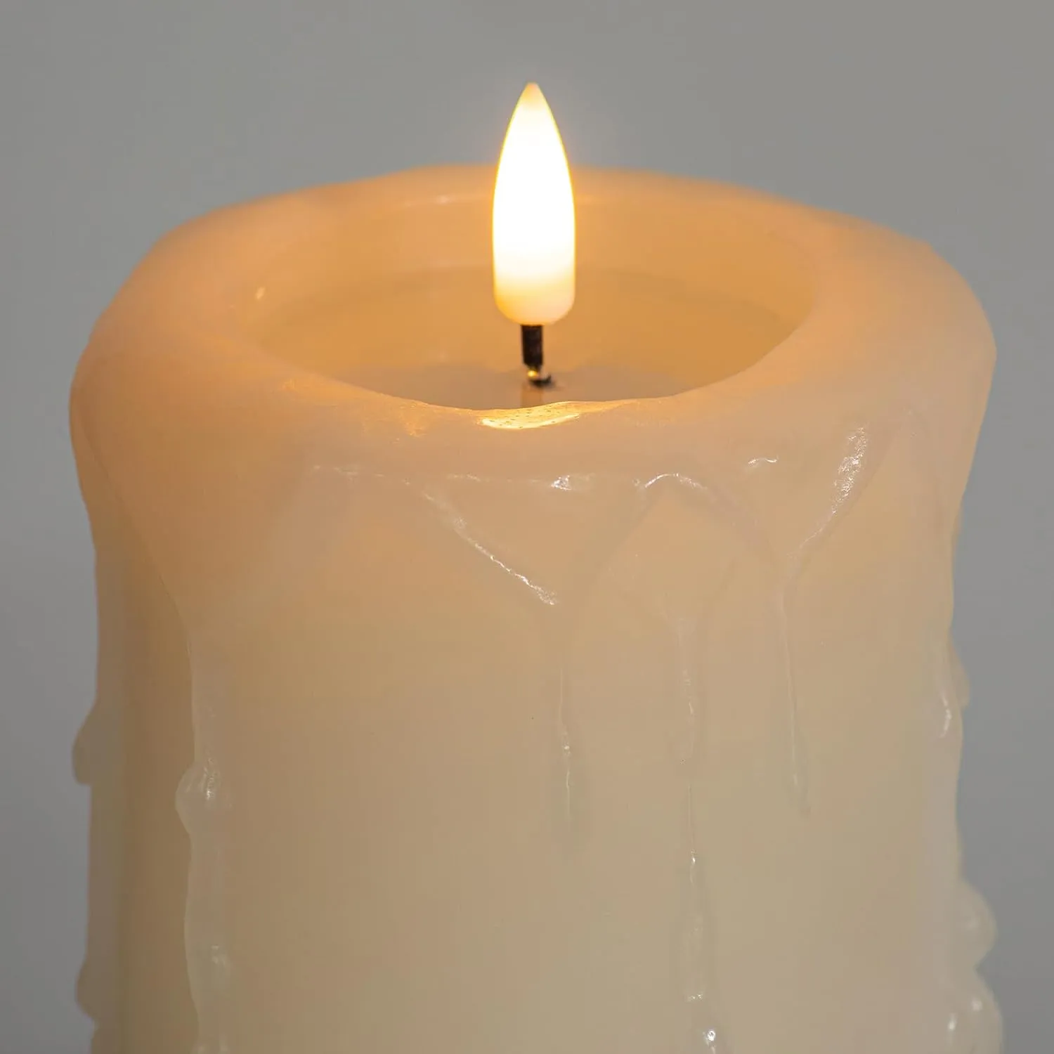 ANGELLOONG Flameless Candles with Remote, Battery Operated Candles with Flickering Flame, Fake LED Electric Timer Candles for Home Holiday Party Christmas Decor, Dripping