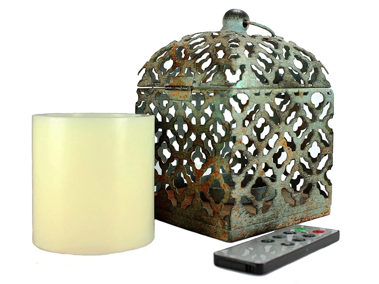 Ara Blue Lantern & Remote Control Flameless Candle - Pack of 4 sets