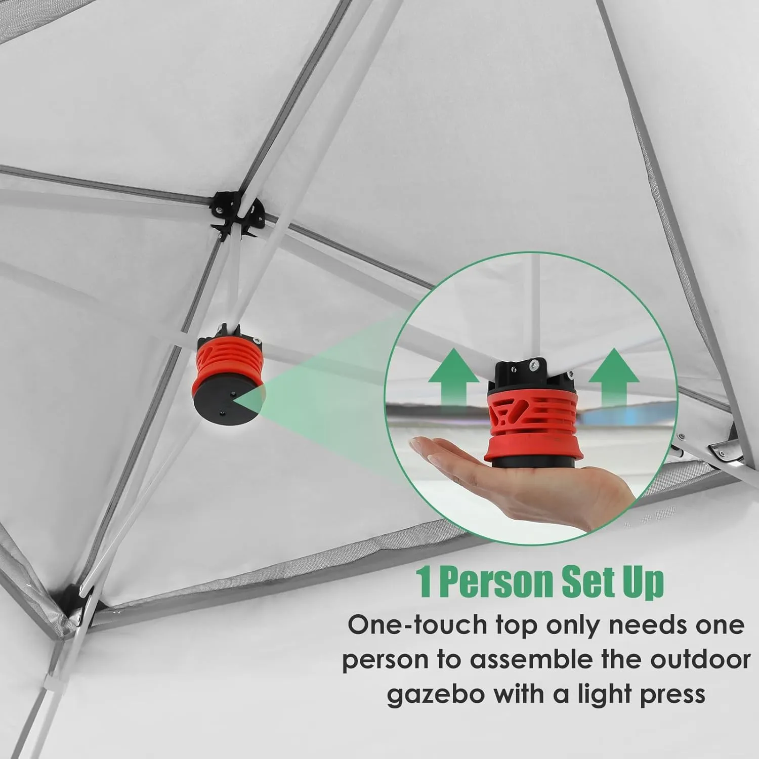 Arlopu Pop Up Gazebo Tent, Outdoor Instant Canopy, Easy Set-up Folding Shelter with Netting, Metal Frame, Screened House Shade Vented for Patio, Lawn, Party, Backyard, Garden (Grey, 13FT×13FT)