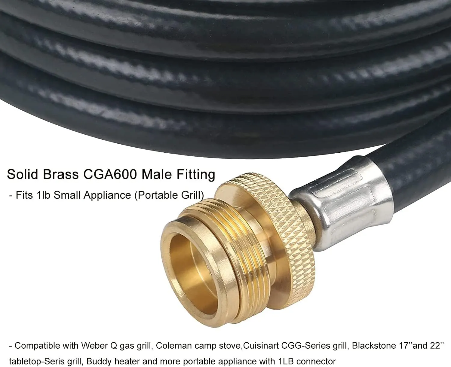 ATKKE Propane Hose Adapter 1lb to 20lb with Gauge, 4FT Propane Tank Grill Adapter Converter for Weber Q Grill, Mr. Heat Propane Heat, Blackstone 17/22‘’ Griddle, Coleman Camping Stove and More
