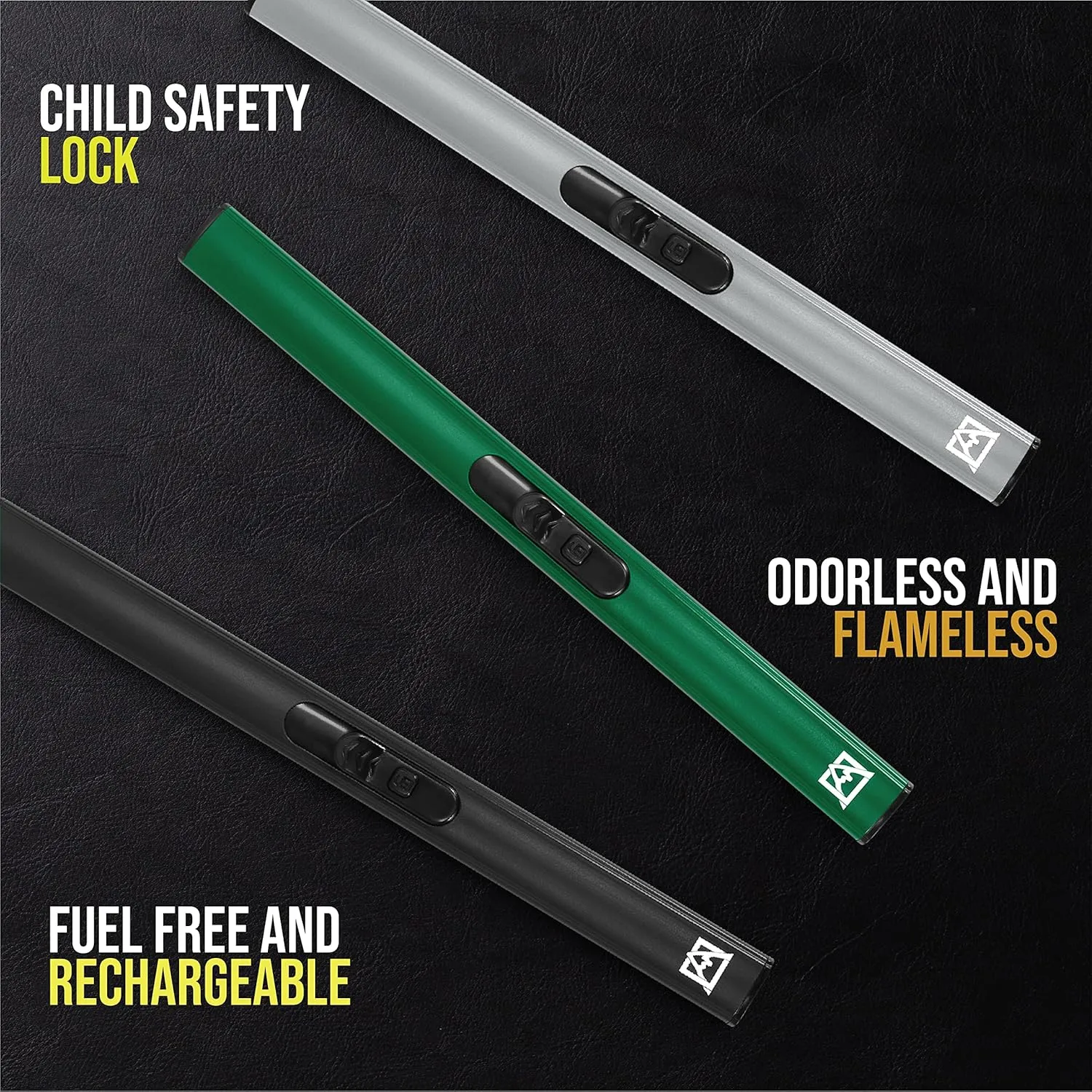 Avalanche Slim Arc Lighter Extra Reach Electric Lighter | Fuel-Free Rechargeable Lighter with USB for Indoor and Outdoor Use | Black