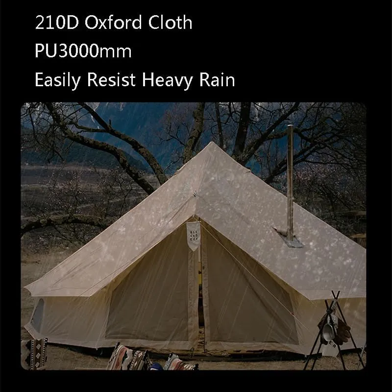 AvimYa Outdoor Camping Tent, Four-Season Tent, Rainproof Tent, Can Accommodate 8-10 People, Transparent Window on Top with Chimney Opening
