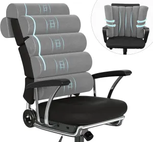 Back Support Pillow for Office Chair with Neck Support,Lumbar Pillow Adjustable for Chair,Patented 6 semi-Circular Foldable Back Cushion Hanging on Desk Chair/Couch/Recliner,Soft