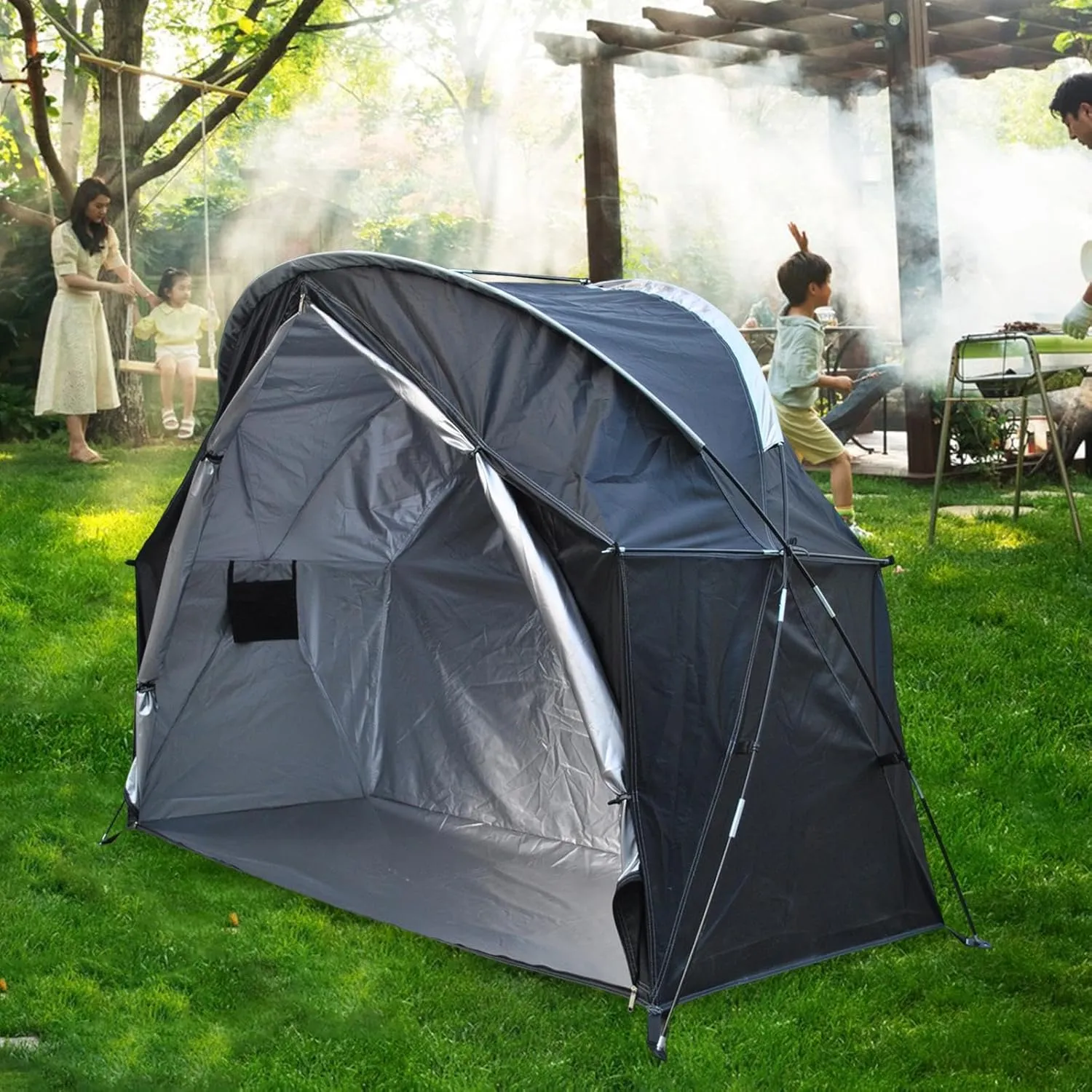 Backpacking Tent, Oxford Cloth,Rainproof, Lightweight, Windproof Compact Outdoor Equipment 1 Person Tent for Hunting Fishing