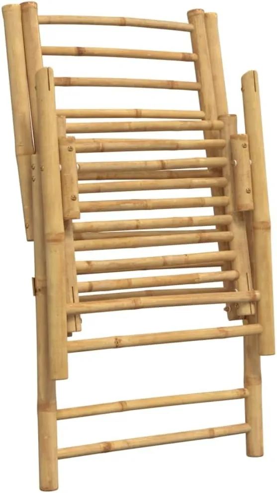 Backyard Chairs Beach Chair Outdoor Chairs Kitchen Chairs - 4 Piece Folding Patio Reclining Chairs with Cream White Cushions Bamboo for Beaches Outside Terrace Park