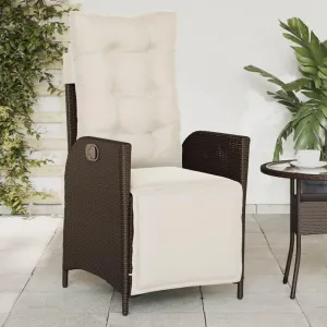 Backyard Chairs Camping Chair Outdoor Chairs Lounge Chair - Reclining Patio Chair with Footrest Brown Poly Rattan for Park Beaches Outside Terrace