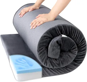 BALAPET Memory Foam Camping Mattress for Outdoor Sleeping, Porable 3" Thickness Roll Up Camping Mattress Pad Mat for Travel Truck Bed Tent