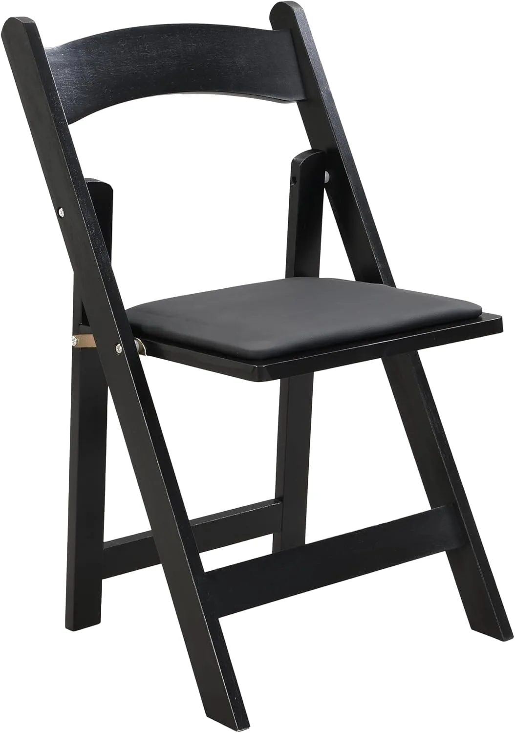 Ball & Cast Upholstered Folding Chair,4 Pack,Solid Wood Frame,16.9" Seat Height,Ergonomically Designed Back and Cushion,Easy Carry,No Assembly Required,for Kitchen,Restaurant,Black