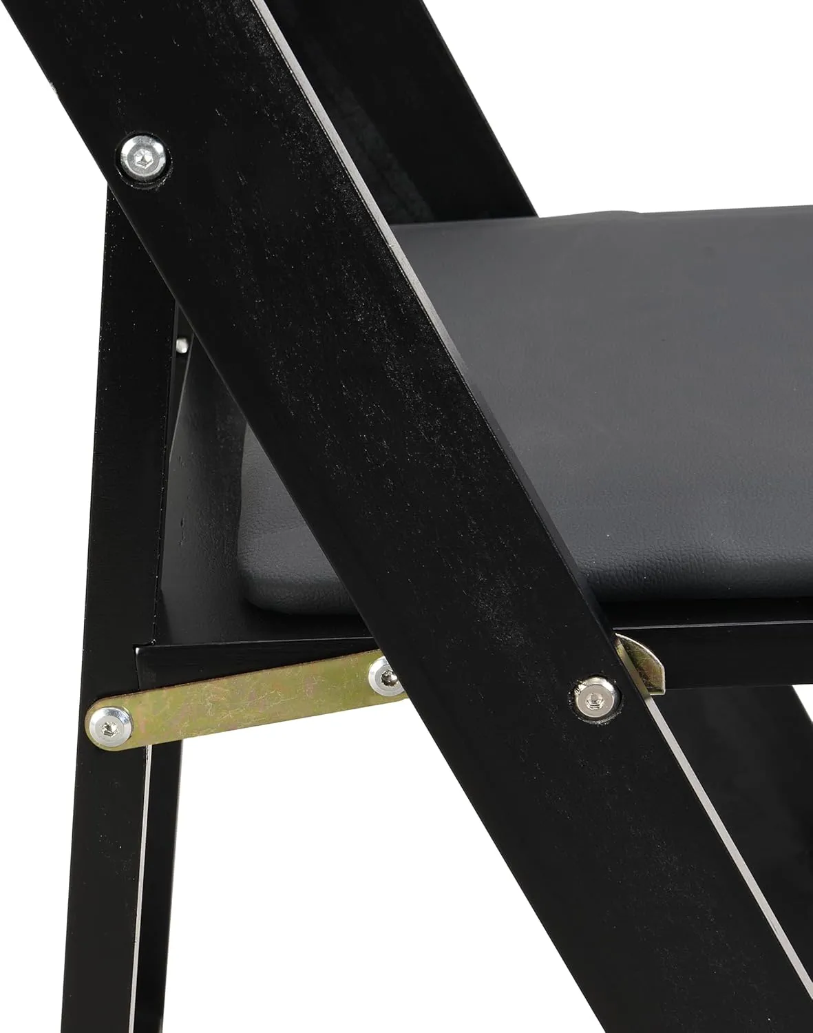 Ball & Cast Upholstered Folding Chair,4 Pack,Solid Wood Frame,16.9" Seat Height,Ergonomically Designed Back and Cushion,Easy Carry,No Assembly Required,for Kitchen,Restaurant,Black