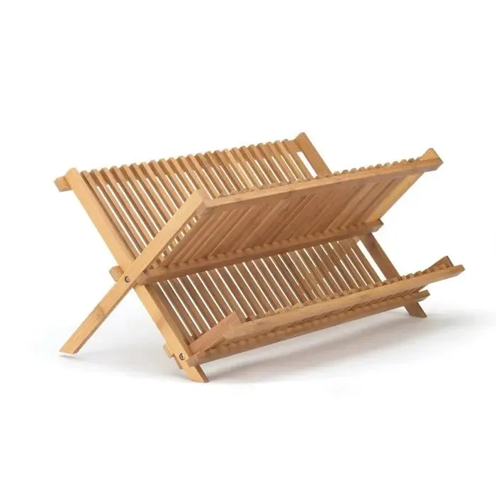 Bamboo Foldable Compact Dish Drying Rack