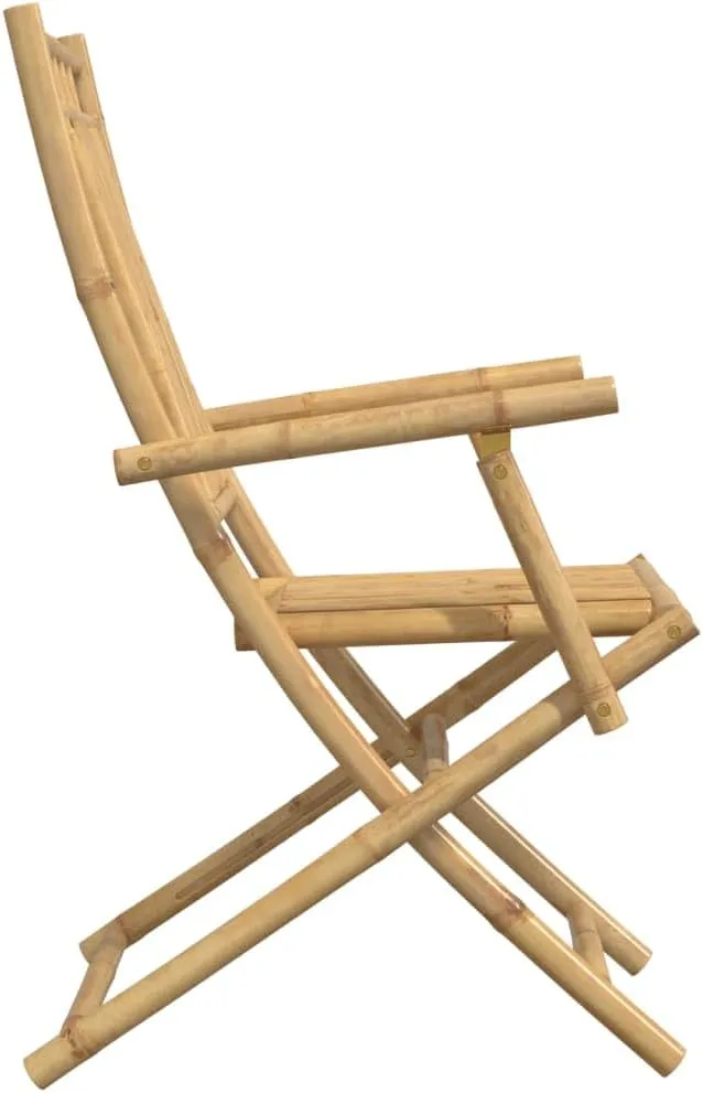 Bamboo Folding Patio Chairs 2-Pack 20.9"x26"x39" Outdoor Furniture Foldable Lounge Chairs with Armrests for Garden, Poolside, Camping, and Beach Use
