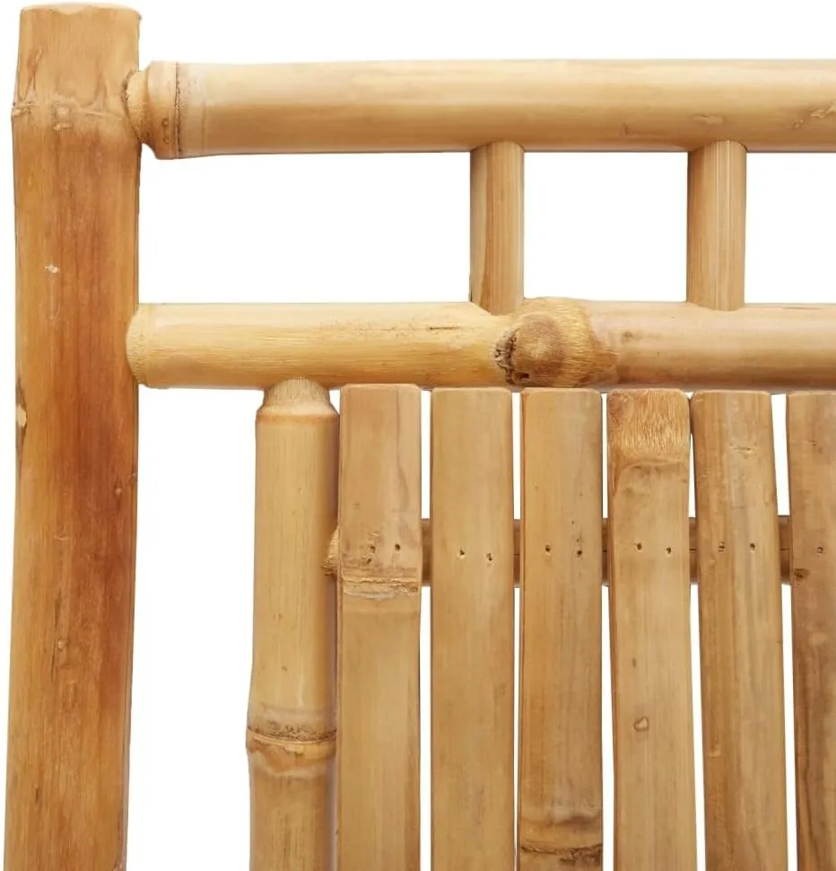 Bamboo Folding Patio Chairs 2-Pack 20.9"x26"x39" Outdoor Furniture Foldable Lounge Chairs with Armrests for Garden, Poolside, Camping, and Beach Use