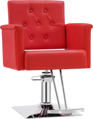 BarberPub Salon Chair for Hair Stylist,Classic Hydraulic Barber Styling Chair,Beauty Spa Salon Equipment 8811 (Red)