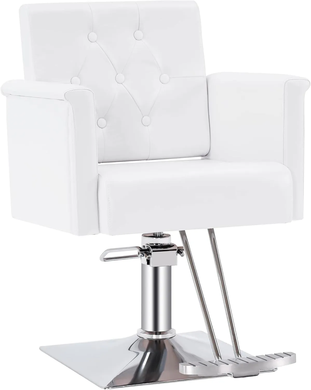 BarberPub Salon Chair for Hair Stylist,Classic Hydraulic Barber Styling Chair,Beauty Spa Salon Equipment 8811 (White)