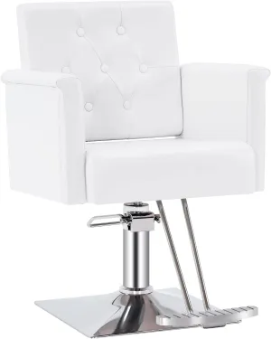 BarberPub Salon Chair for Hair Stylist,Classic Hydraulic Barber Styling Chair,Beauty Spa Salon Equipment 8811 (White)