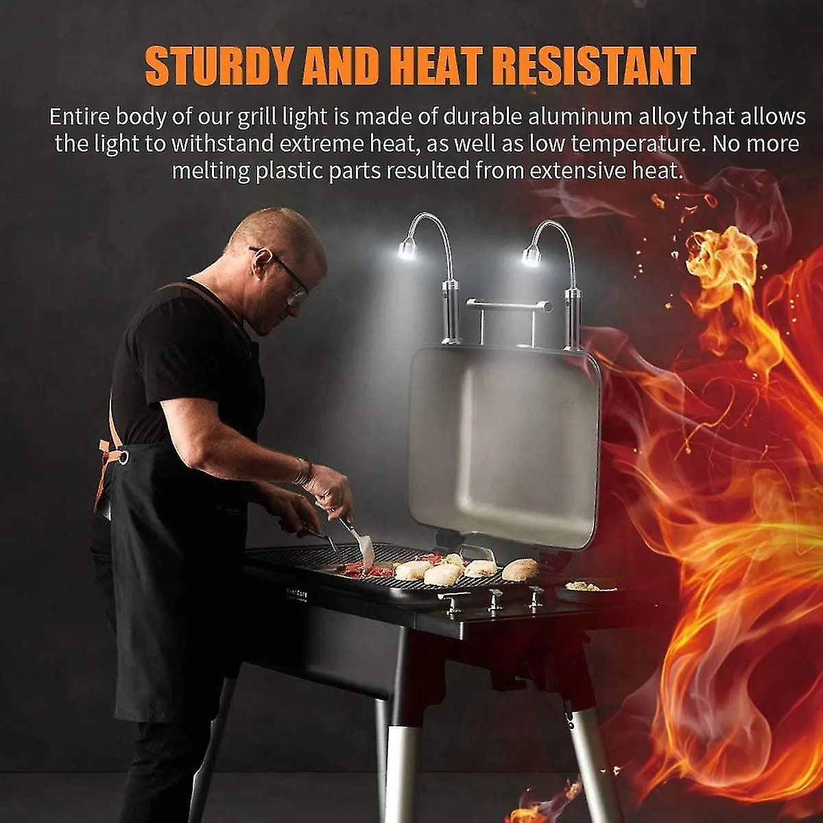 Bbq Grill Light Set Of 2 Led Bbq Grill Lights With Magnetic Base 360 Degree Rota