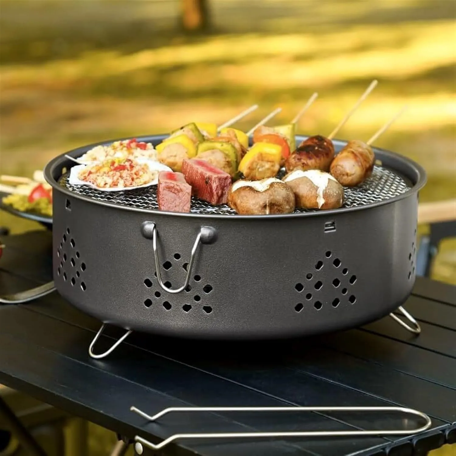 Bbq Grill Outdoor Charcoal Grill Portable Barbecue Grill For Travel Cooking Picnic Garden Camping Home