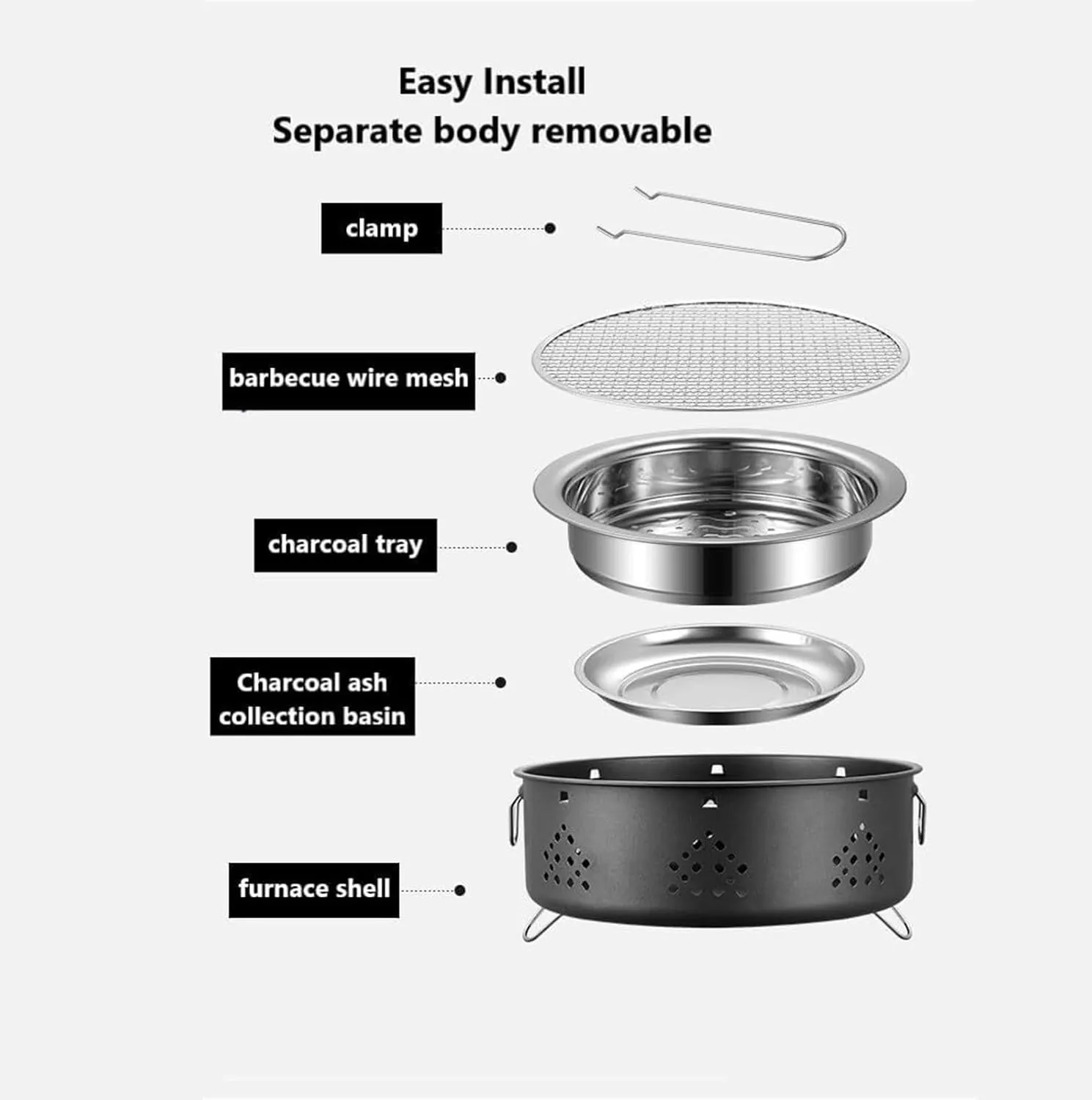 Bbq Grill Outdoor Charcoal Grill Portable Barbecue Grill For Travel Cooking Picnic Garden Camping Home