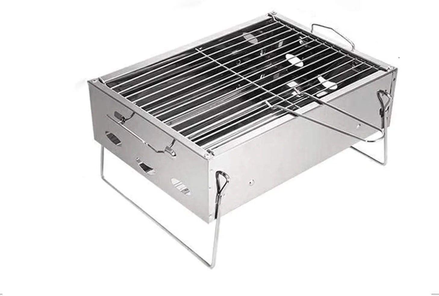 BBQ Grill Outdoor Practical Household Grill Portable Small Lightweight Mini Stainless Steel for Outdoor Cooking Camping Hiking Picnics 36 * 26 * 17Cm, lsxysp