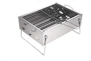 BBQ Grill Outdoor Practical Household Grill Portable Small Lightweight Mini Stainless Steel for Outdoor Cooking Camping Hiking Picnics 36 * 26 * 17Cm, lsxysp