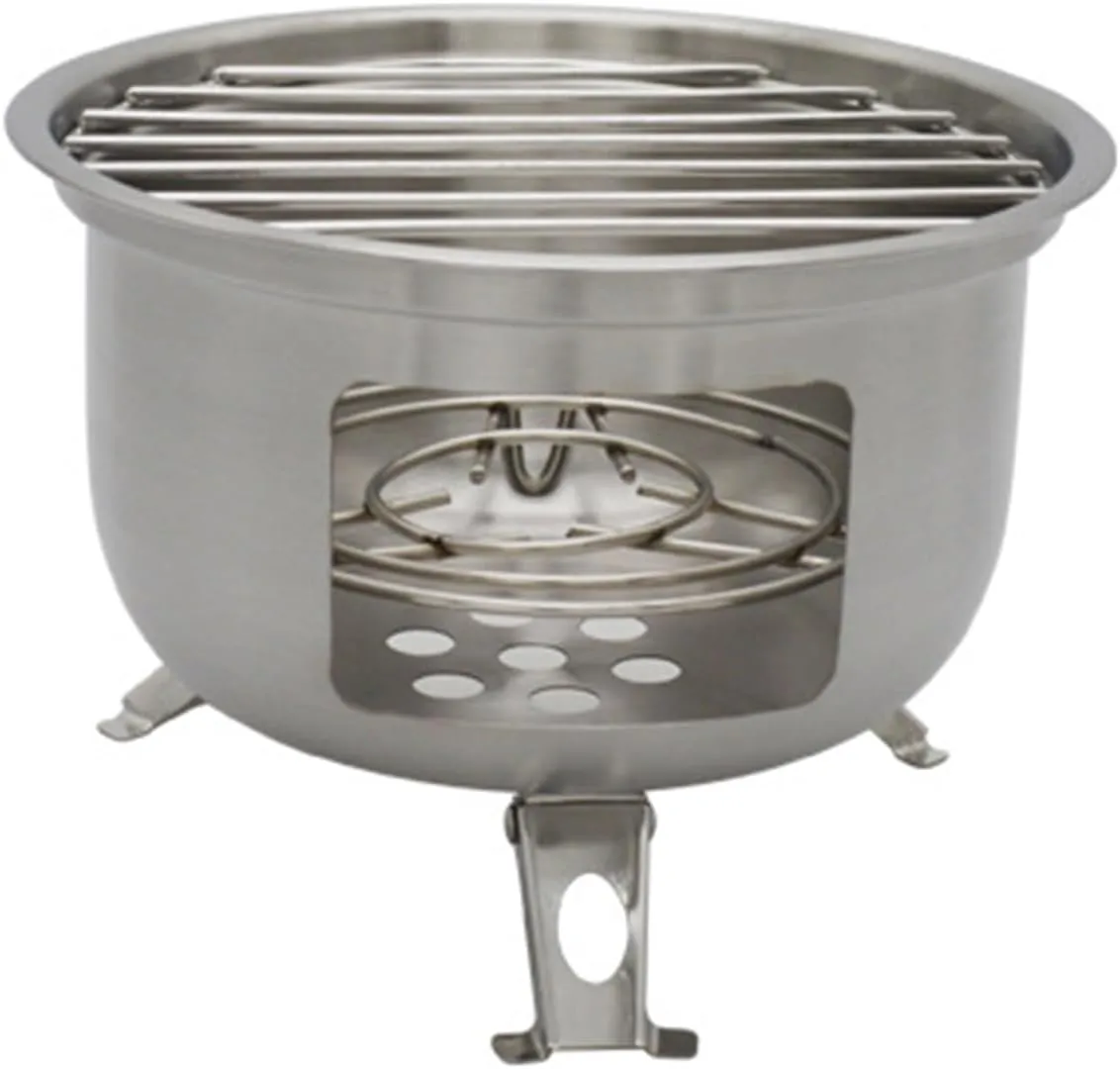 BBQ Grill,Portable Backpacking Survival Stove Wood Burning Grills Stainless Steel Stove for Outdoor Cooking and BBQ Picnics
