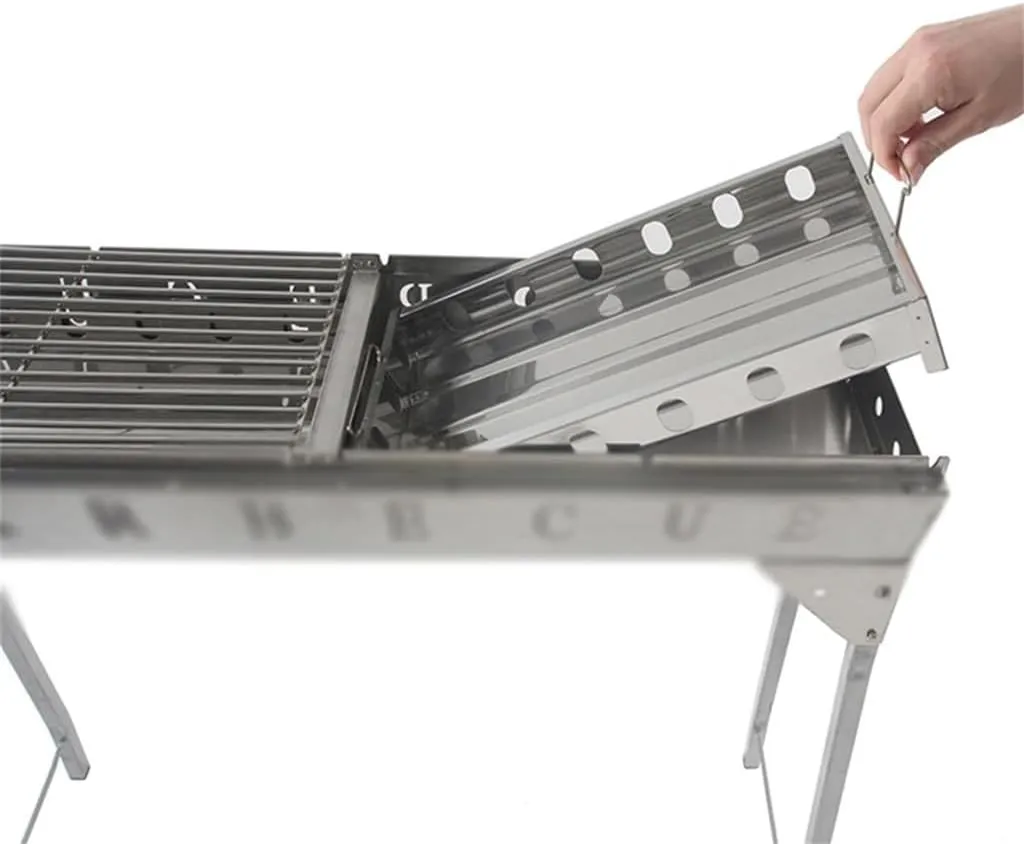 BBQ Stove Stainless Steel BBQ Rack Household Outdoor Charcoal Folding BBQ Stove