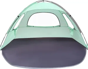 Beach Tent, Sun Protection Ventilated Beach Tent, Lightweight Sun Shelter with 3 Windows, Foldable Beach Tent Canopy, Easy Setup Windproof Beach Shade for 3 Persons 83x55x46 Inch