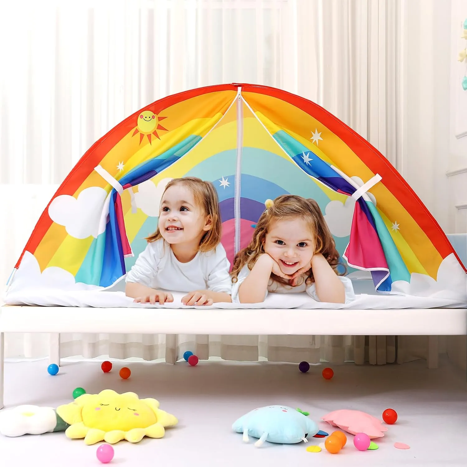 Bed Tent for Twin Kid Play Tent for Boy and Girl Easy Set-Up Magic Playhouse