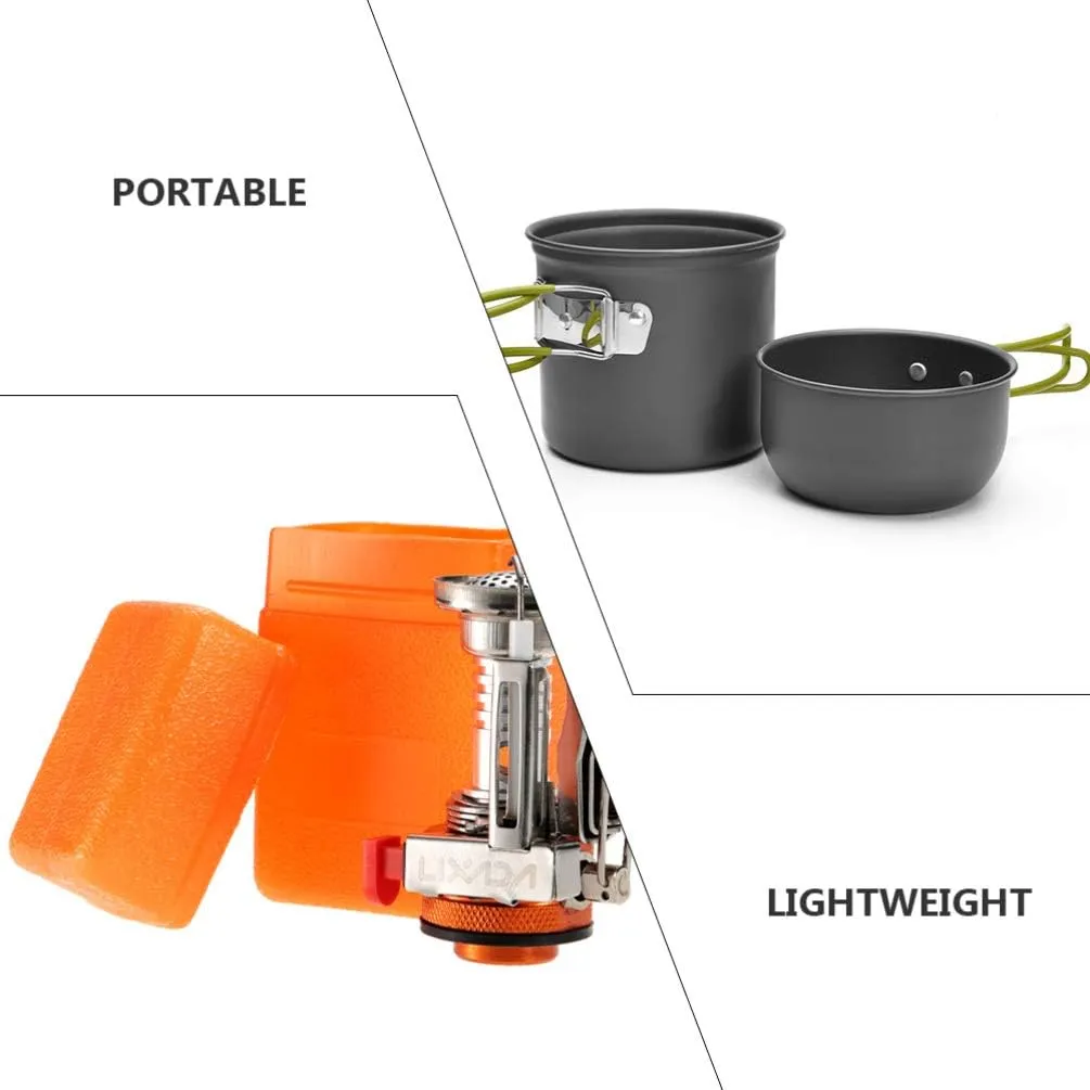 BESPORTBLE 2 Sets Camping Pan Set Aluminum Alloy Cooking Pot Backpack Travel