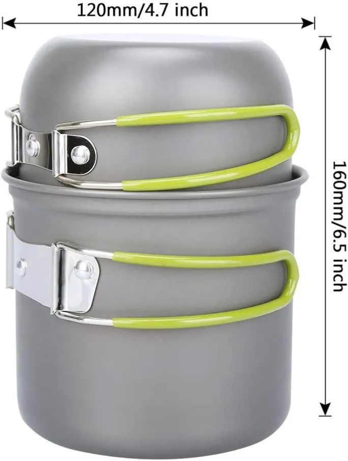 BESPORTBLE 2 Sets Camping Pan Set Aluminum Alloy Cooking Pot Backpack Travel
