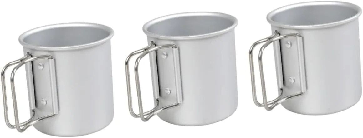 BESPORTBLE 3pcs Korean Makgeolli Bowl Camping Cup Titanium Metal Hiking Mugs Collapsible Handle