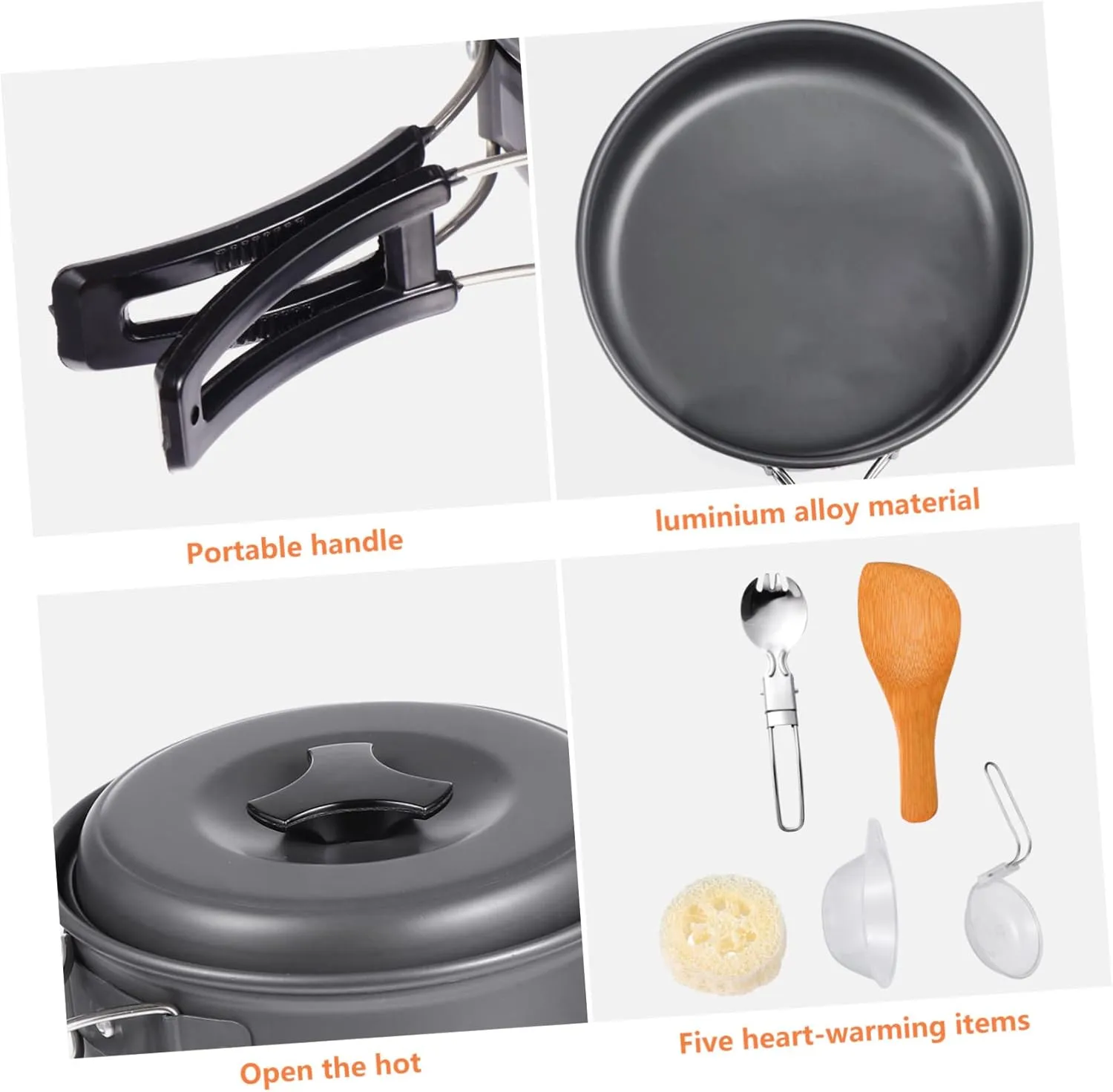 BESPORTBLE Outdoor Cooking Tools Portable Camping Cookwares Aluminum Alloy Camping Cookware Outdoor Cookwares
