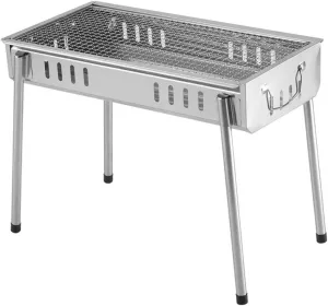 BESPORTBLE Portable Barbecue Grill Medium Size Easy Assembly Stainless Steel Bbq Cooking Grid Barbecue Rack Camping Accessory