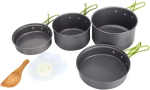 BESPORTBLE Portable Soup Pot 2-3 Person Camping Cook Set Collapsible Bowls Cooking Utensils Outdoor Cookware Kit