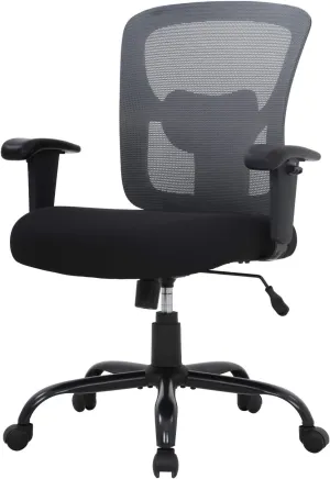 BestOffice Big and Tall Office Chair 500lbs Desk Chair Mesh Computer Chair with Lumbar Support Wide Seat Adjust Arms Rolling Swivel High Back Task Executive Ergonomic Chair for Home Office (Grey)