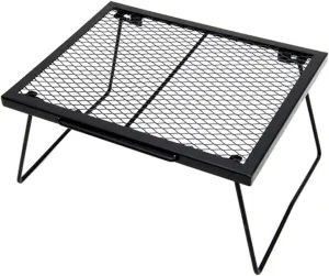Black Portable Camping Table,Small Camping Table,Collapsible Campfire Grill,Heavy Duty Charcoal Grill for Cooking Over an Open Fire,Camping Accessories for Barbecues,Picnics,Outdoor