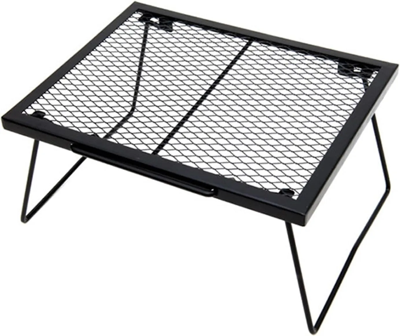 Black Portable Camping Table,Small Camping Table,Collapsible Campfire Grill,Heavy Duty Charcoal Grill for Cooking Over an Open Fire,Camping Accessories for Barbecues,Picnics,Outdoor
