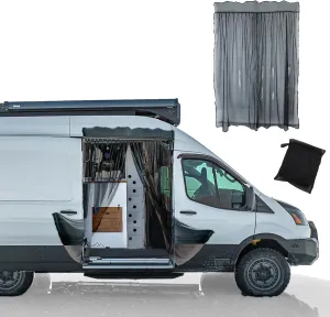 BLACKHORSE-RACING Magnetic Van Bug Fly Screen Replacement for Mercedes Sprinter Vans and Other Campervans, Magnetic Mosquito Net for Motorhome RV Sliding Door Van Screen Bug Mesh - Medium