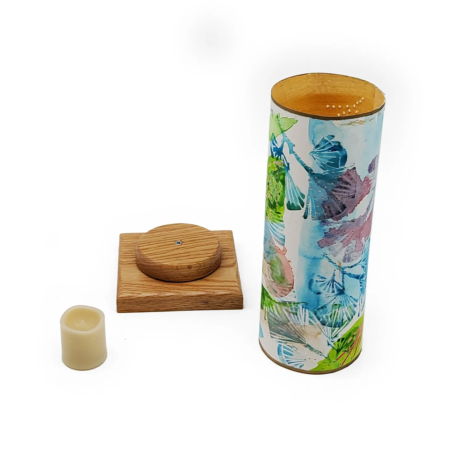Blue and Green Floral Lantern