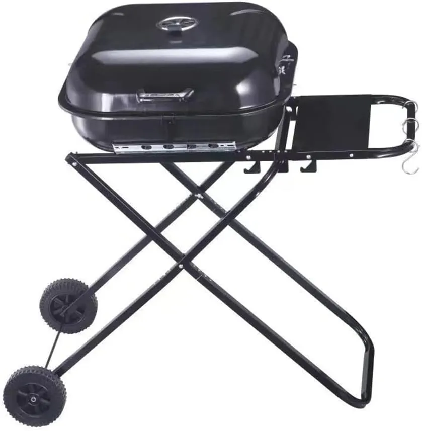 Buffet Barbecue Stand 18.5 "Hamburr Outdoor Patio BBQ Grill Portable Folding Grill
