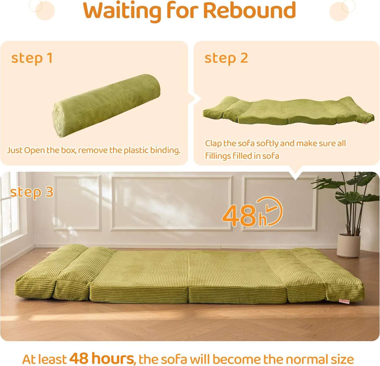 BYBYME Giant Bean Bag Chair & Bed – Foldable Bean Bag Couch for Adults with Removable Faux Fur Cover for Living Room, Bedroom