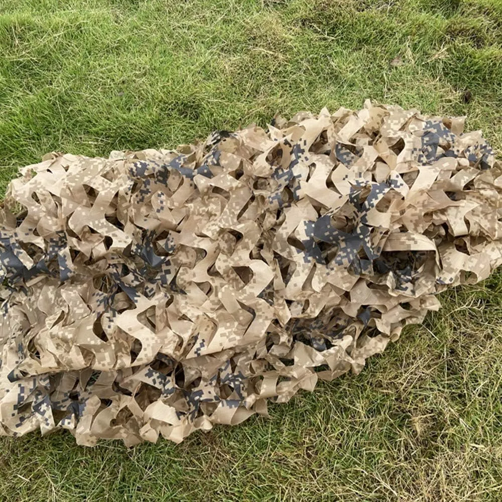 Camouflage Mesh Shade Camping Shooting Hunting Shelter Tent Shade/Camouflage Digital Decorative Shade Mountain Green Cover Mesh(Camo Ocean,2 * /6.5 * 9.8Ft) (Camo Desert 2*/6.5 * 9.8Ft)