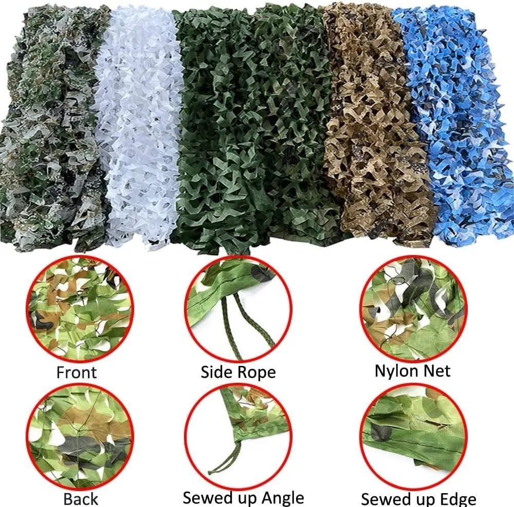 Camouflage Mesh Shade Camping Shooting Hunting Shelter Tent Shade/Camouflage Digital Decorative Shade Mountain Green Cover Mesh(Camo Ocean,2 * /6.5 * 9.8Ft) (Camo Desert 2*/6.5 * 9.8Ft)