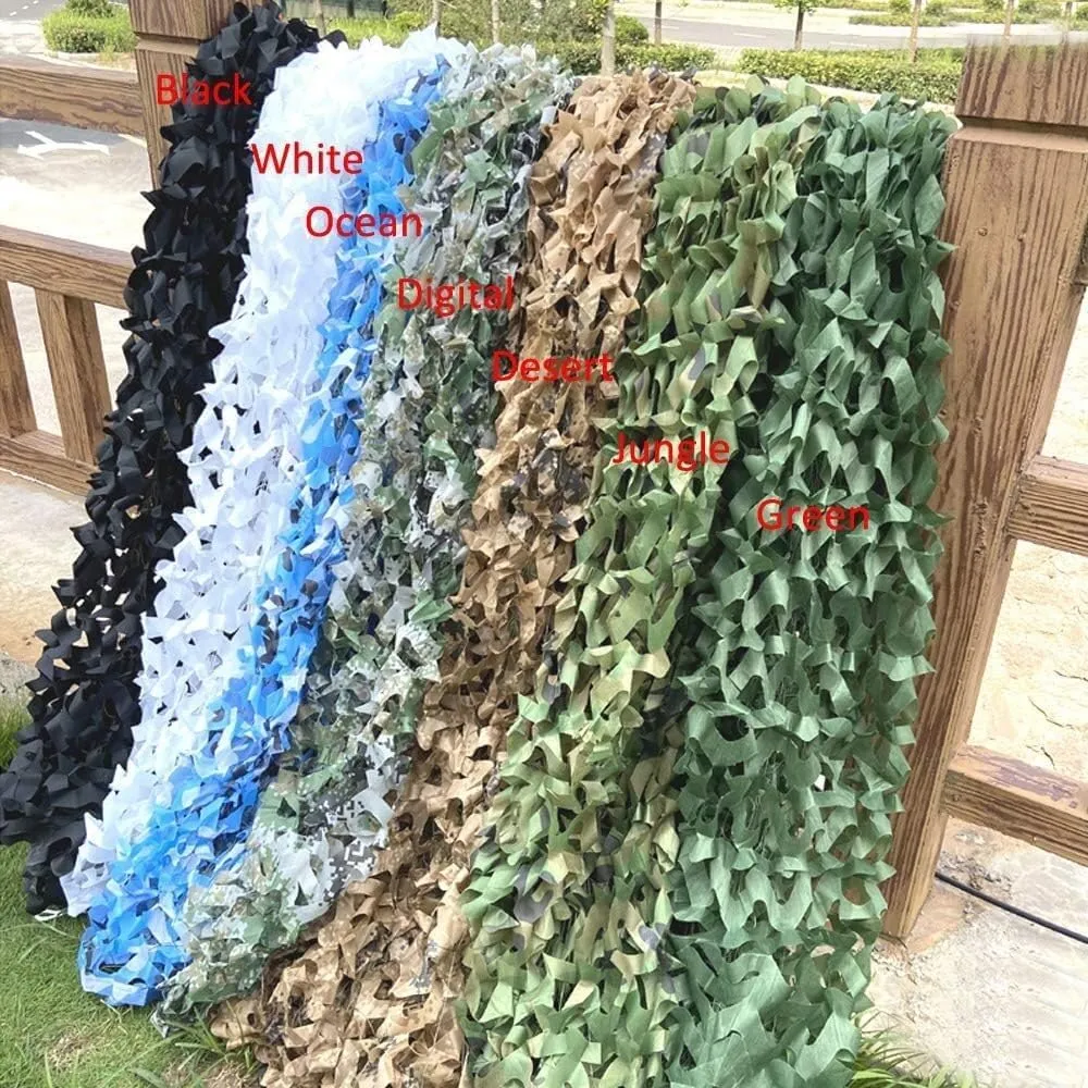 Camouflage Mesh Shade Camping Shooting Hunting Shelter Tent Shade/Camouflage Digital Decorative Shade Mountain Green Cover Mesh(Camo Ocean,2 * /6.5 * 9.8Ft) (Camo Desert 2*/6.5 * 9.8Ft)