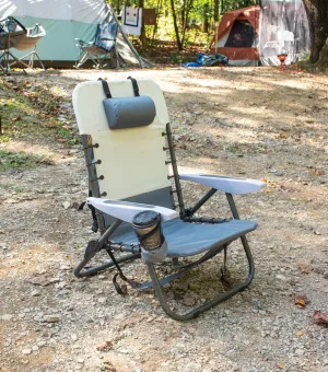 CAMP & GO 4-Position Lace-up Suspension Backpack Camping Chair, Slate